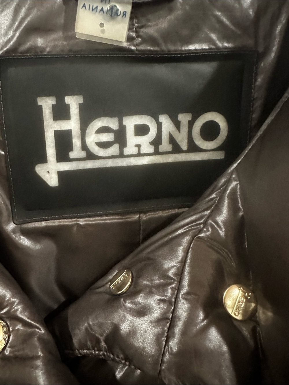 Herno Shiny Grey Puffer Coat. Size 6 worn a few times - Picture 4 of 5